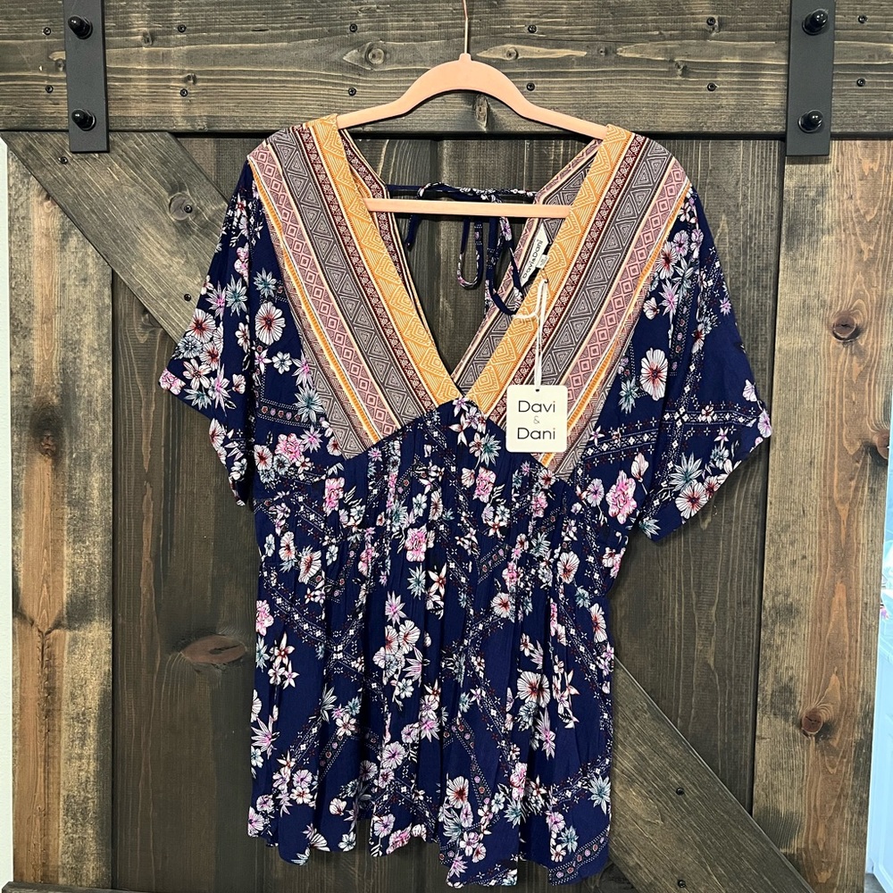 Tie Back Boho Baby Doll Top